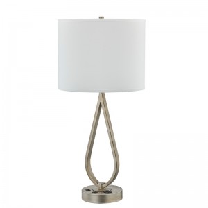 골동품 실버 마감재, 책상 램프, 편리한 콘센트 및 USB 포트가있는 수면 데스크 램프