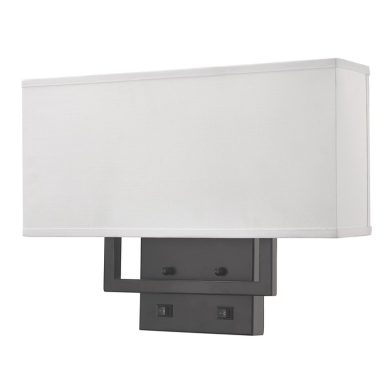 Hampton Inn Hotel Half Black Finish가있는 Half Imper Wall Lamp, 호텔 객실에서 2 개의/off 로커 스위치